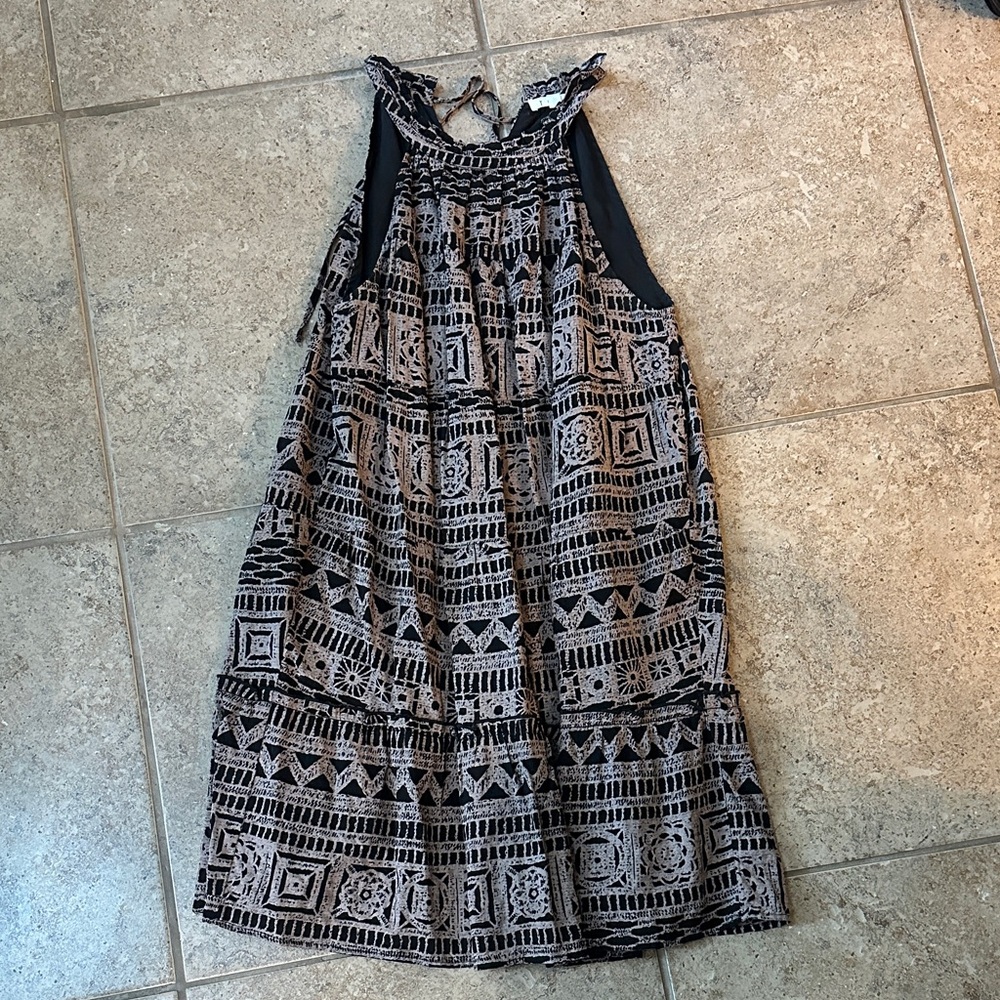 THML Black and Tan Patterned Dress